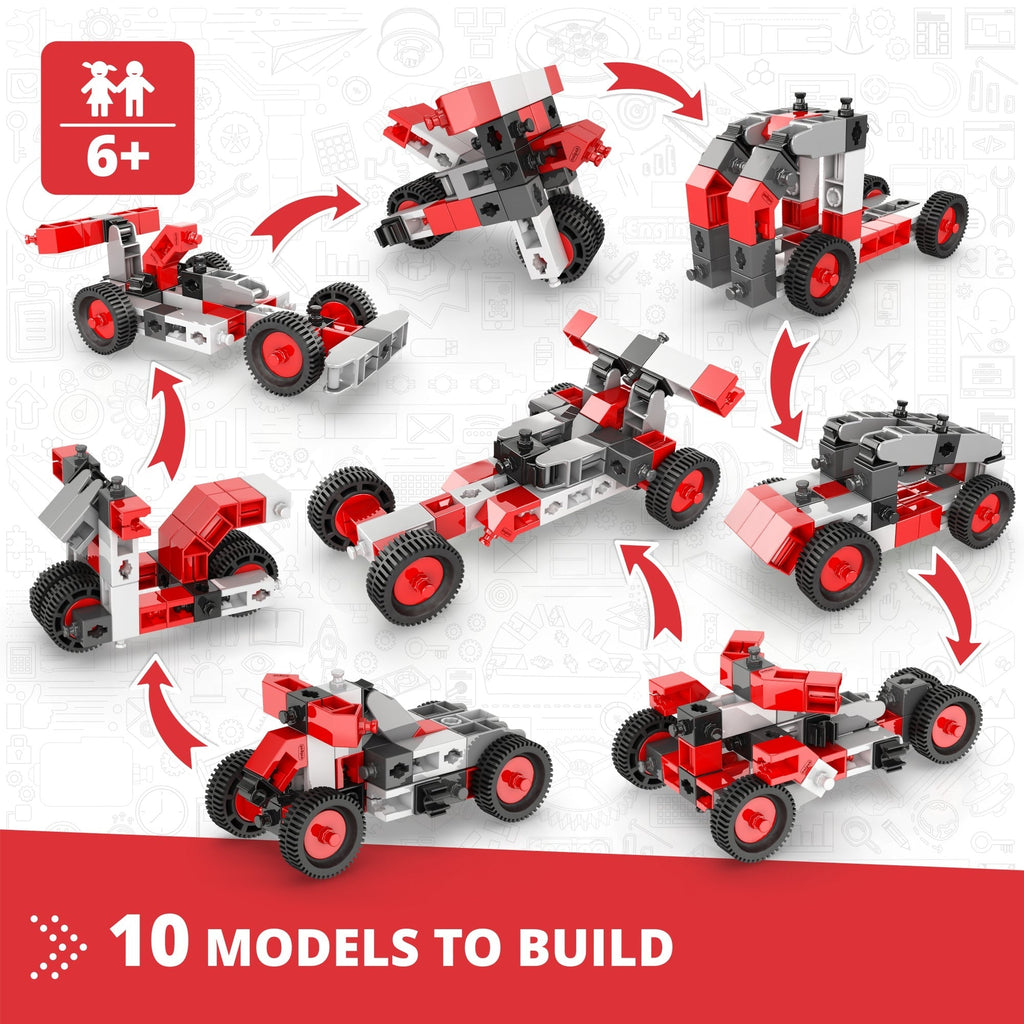 Engino Creative Builder 10-In-1 Vehicles Set - 50 Pieces, Ages 6+