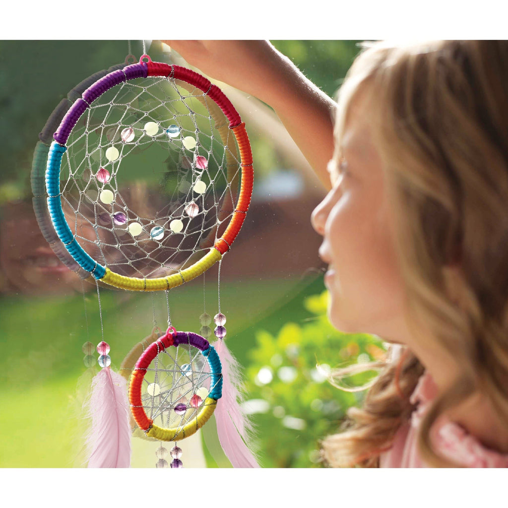 4M KidzMaker Make Your Own Dream Catcher DIY Craft Kit With Glow-In-The-Dark Beads