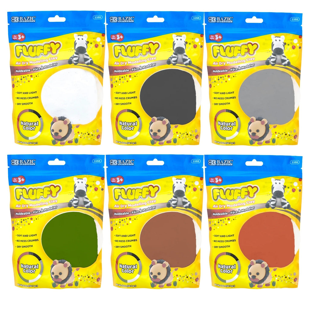 BAZIC 2 Oz. Earth Tone Air Dry Modeling Clay Set - Natural Colors, 48 Packs