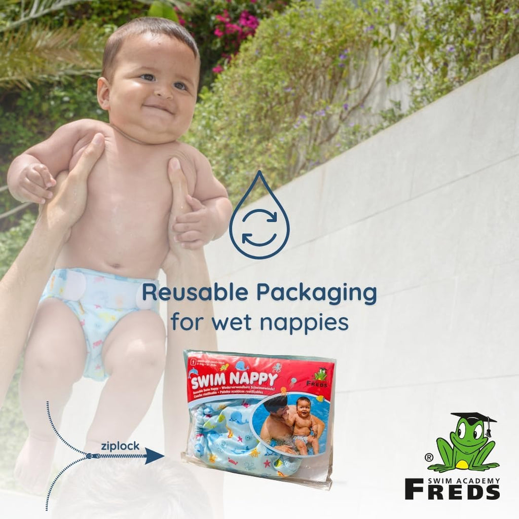 FREDS SWIM ACADEMY Blue Splash Swim Nappy for Babies and Toddlers