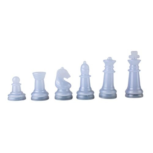 Elegant Plastic Chess Set with Sophisticated Glass Chessboard