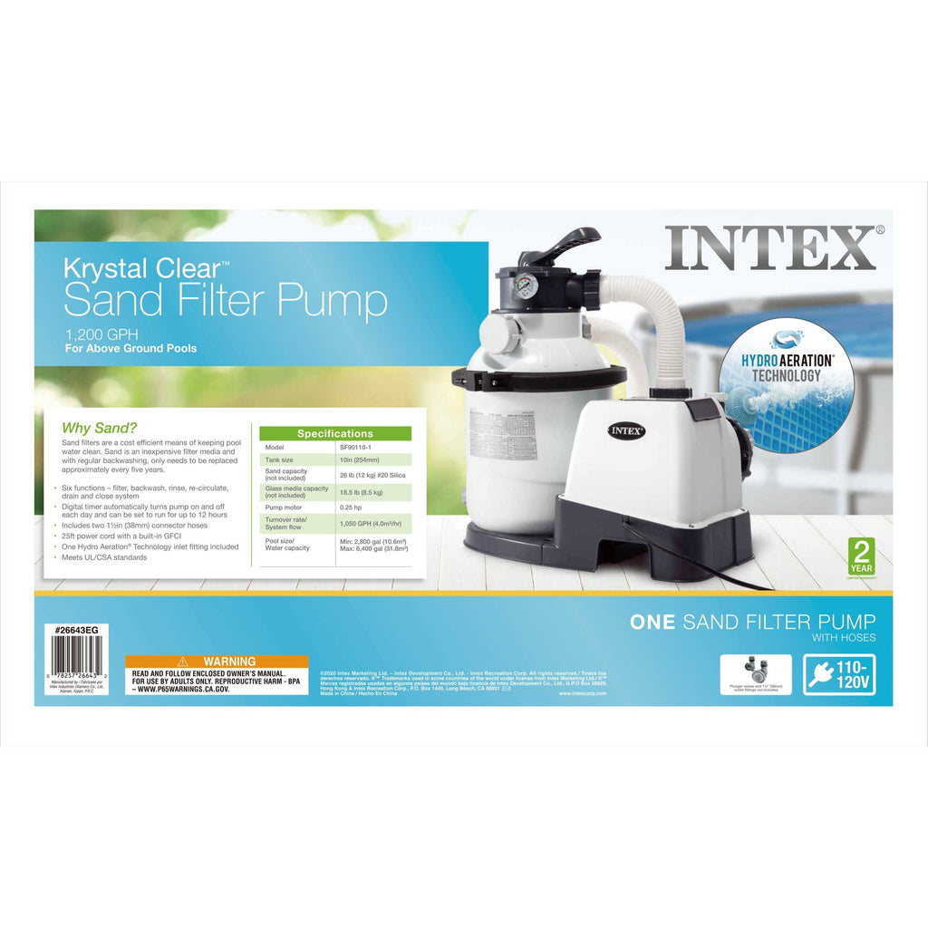 1500 GPH Sand Filter Pump With 24-Hour Timer For Above Ground Pools