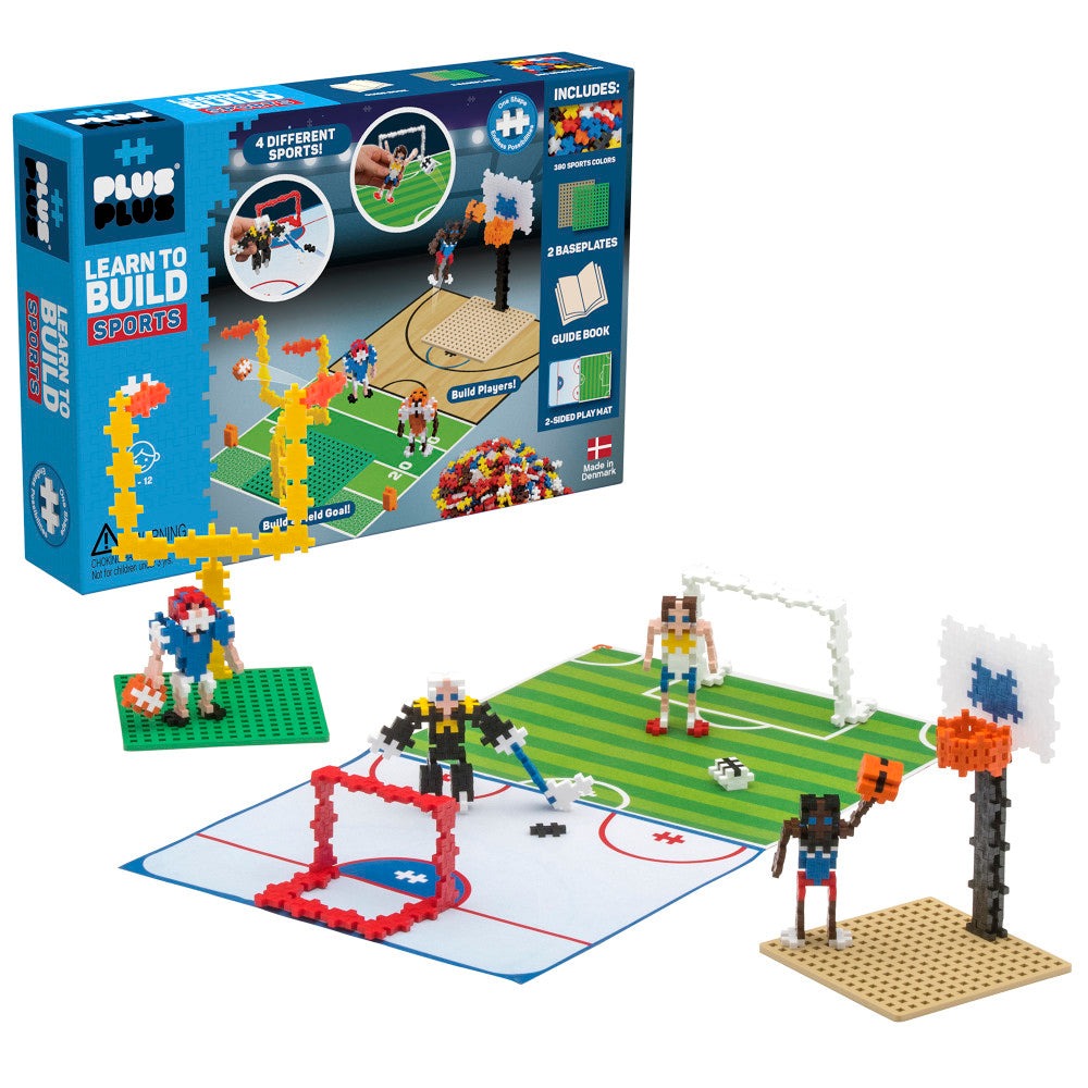 Plus-Plus Learn to Build Sports Set - 380 Pieces for Kids Ages 5+