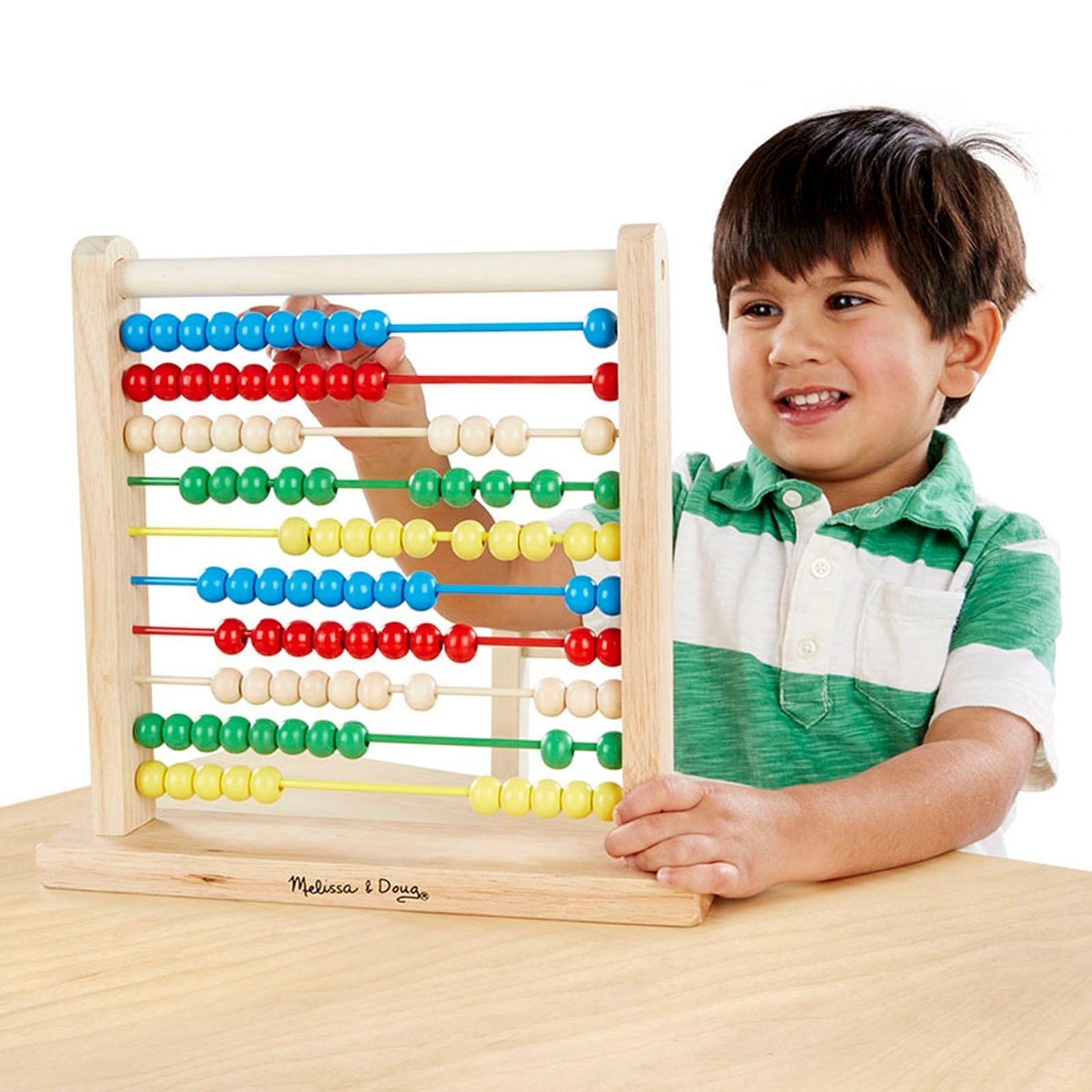 Melissa & Doug Classic Wooden Abacus - Counting & Color Learning Toy