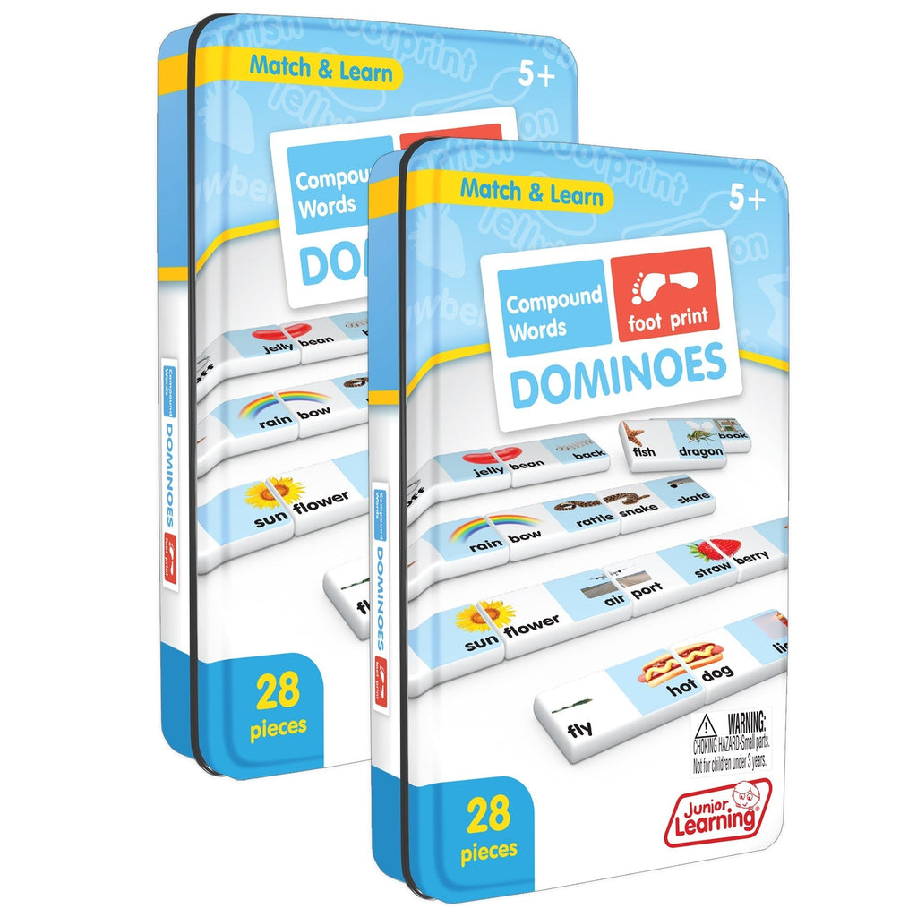 Junior Learning Compound Words Match & Learn Dominoes - Educational Toy - Set of 2