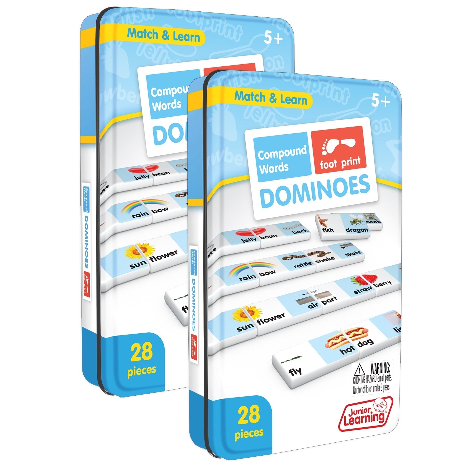 Junior Learning Compound Words Match & Learn Dominoes - Educational Toy - Set of 2