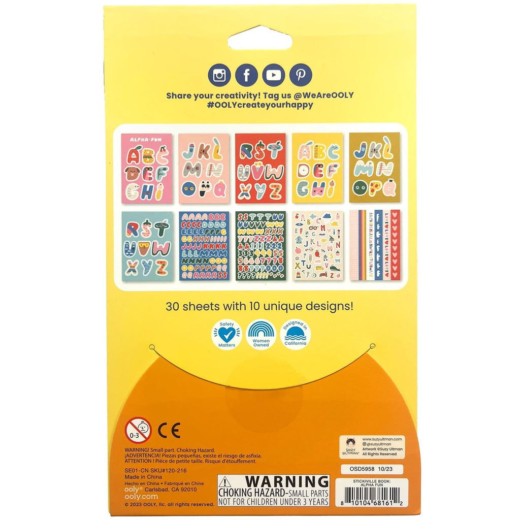 Stickiville X Suzy Ultman Alpha-Fun 30-Page Alphabet Sticker Book