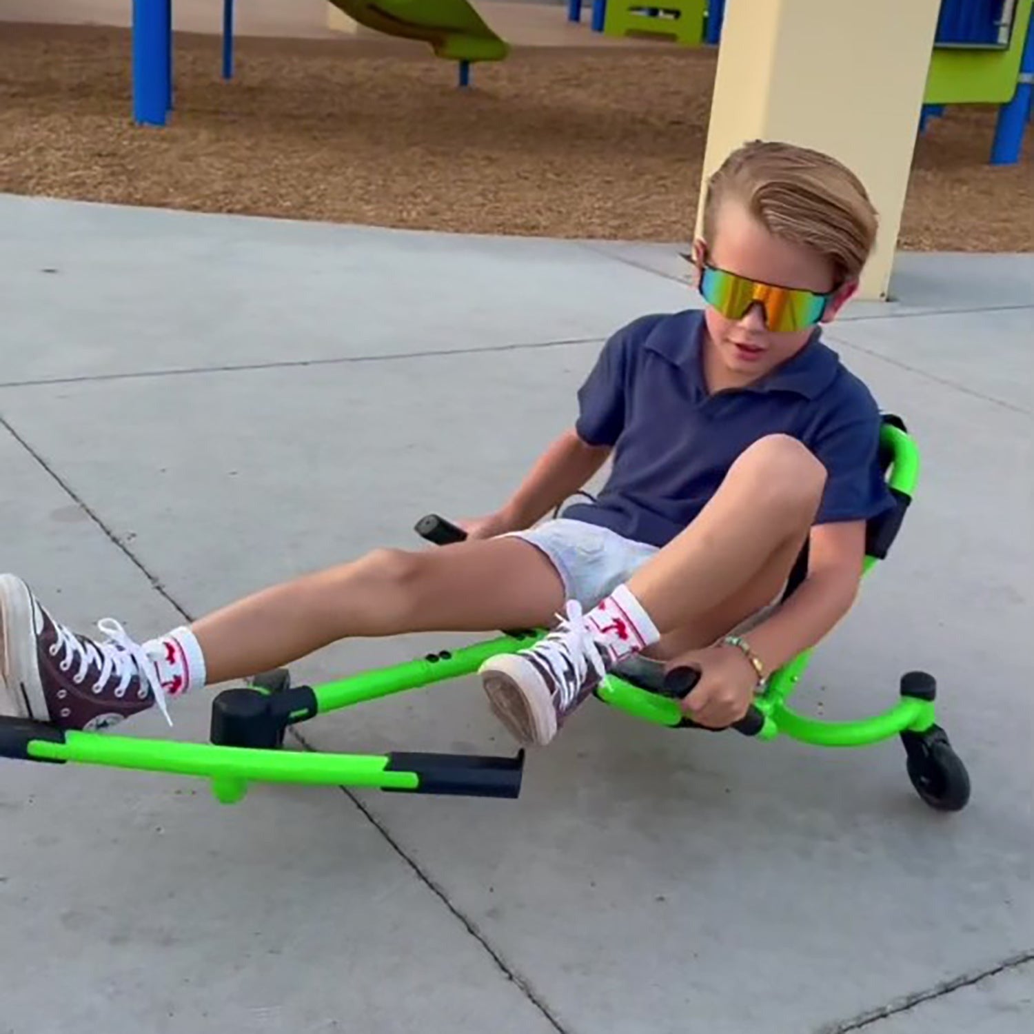 EzyRoller Spinner Ride-On Scooter - Lime Green - Pedal-Free Twist on Fun for Kids & Teens