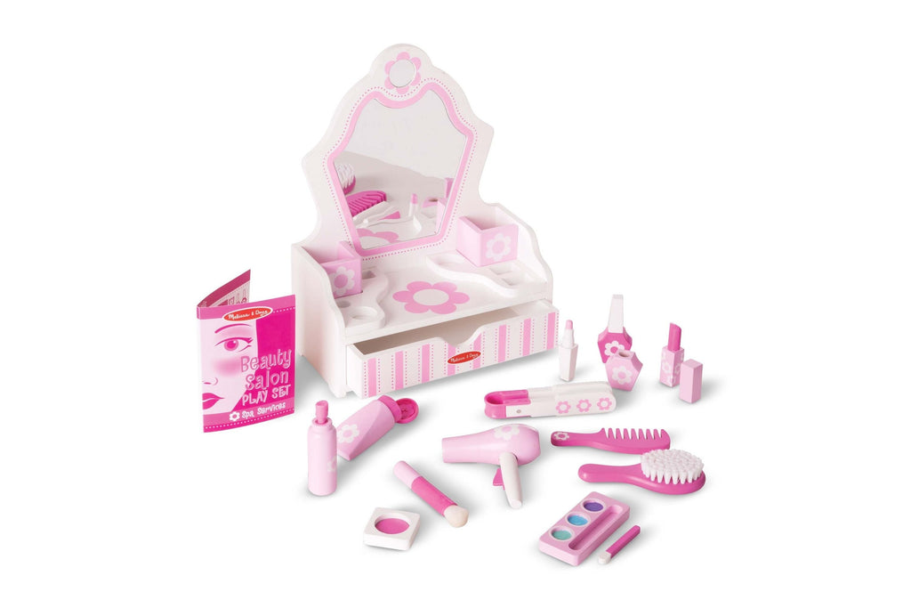 Melissa & Doug Beauty Salon Play Set With Wooden Vanity And Mirror