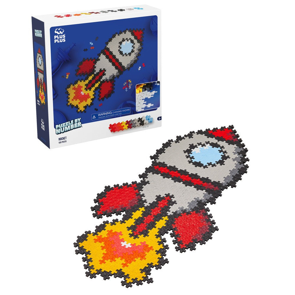 Plus-Plus Puzzle by Number Rocket - 500 Piece Creative Set for Kids Ages 5+