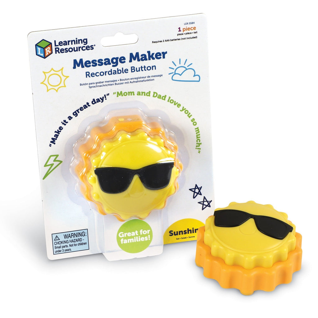 Learning Resources Sun-Shaped Recordable Message Button - Pack of 3