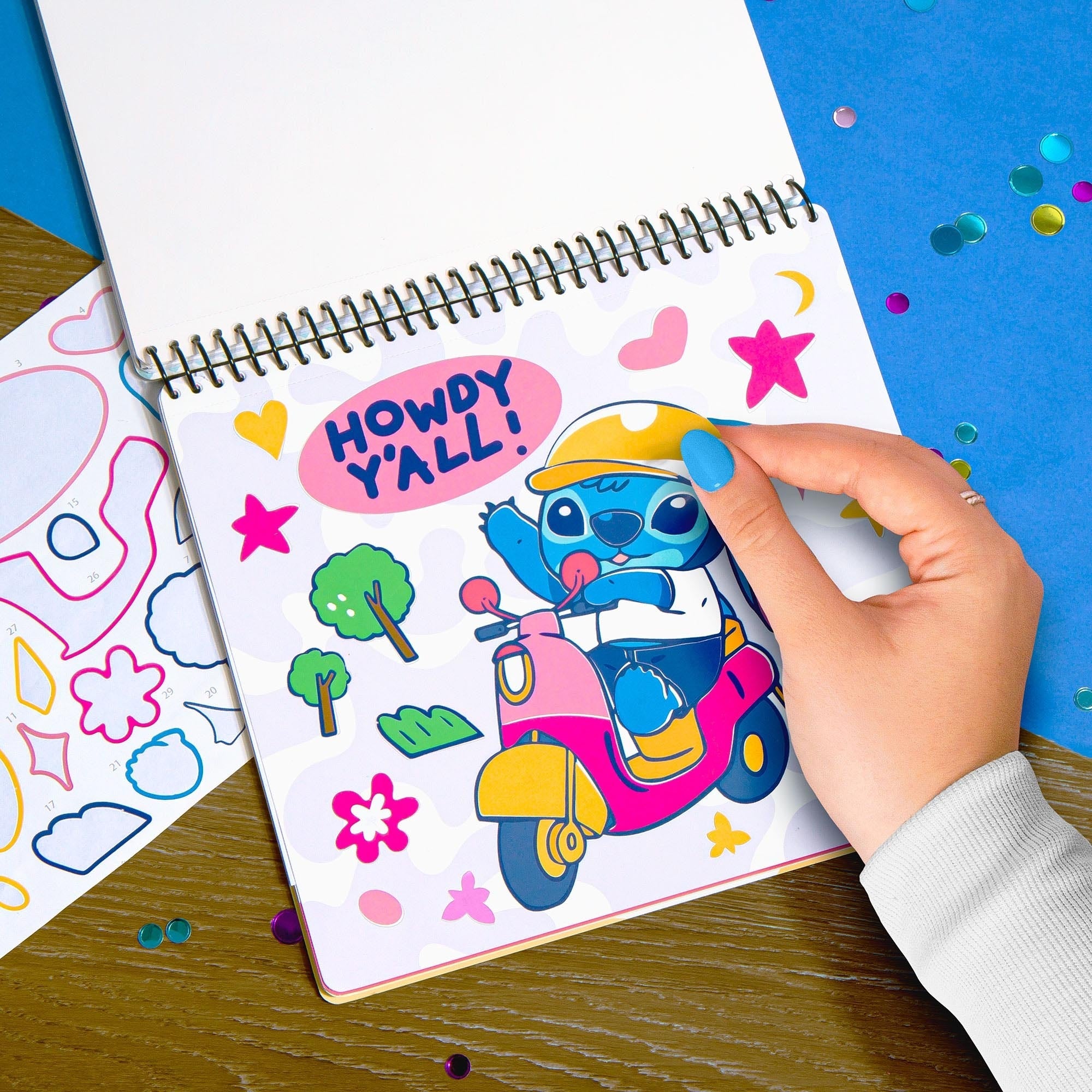 Disney Stitch Sticker By Number Portfolio Set - Creative Kids Crafts Kit