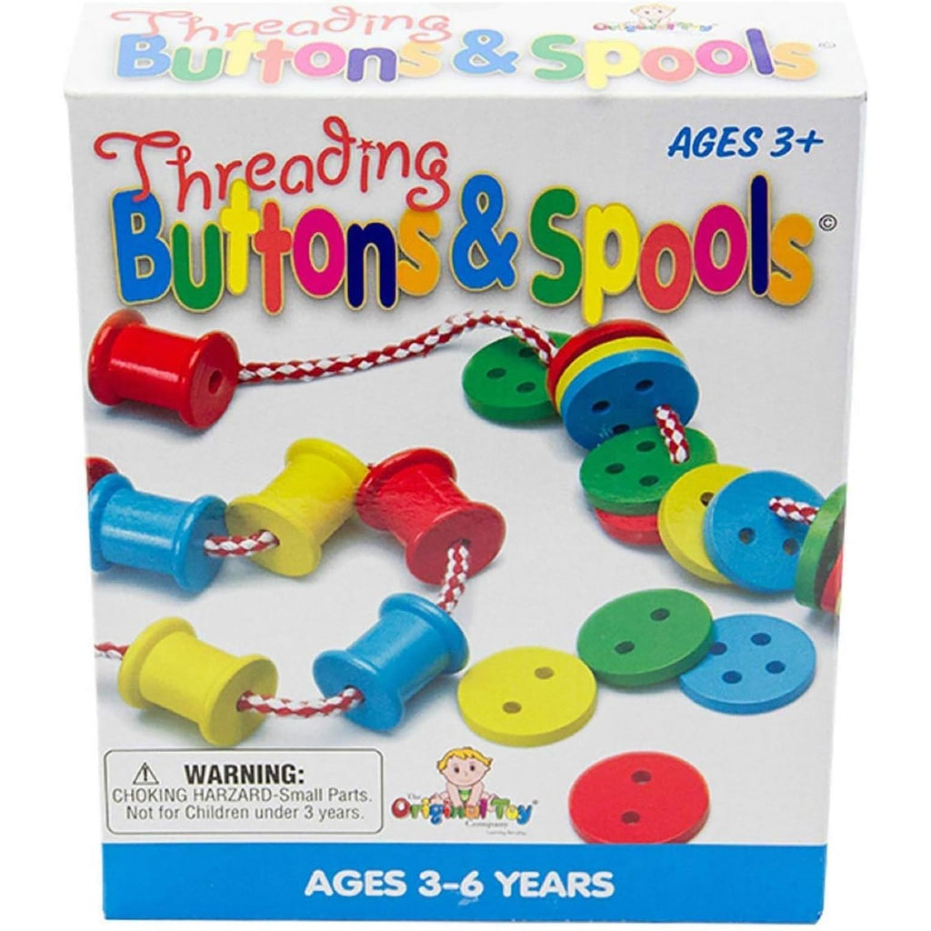 Original Toy Company Colorful Threading Buttons & Spools Set - Creative Play