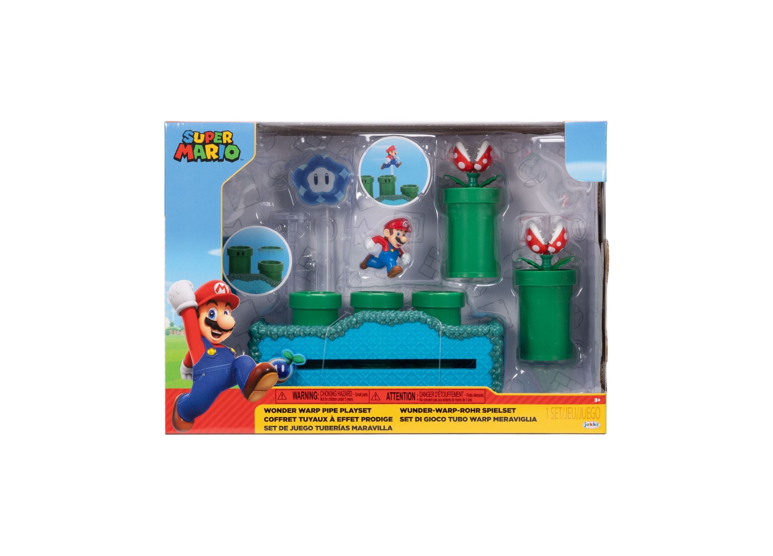 Super Mario Wonder Warp Pipe 3-Piece Playset With 2.5-Inch Figure