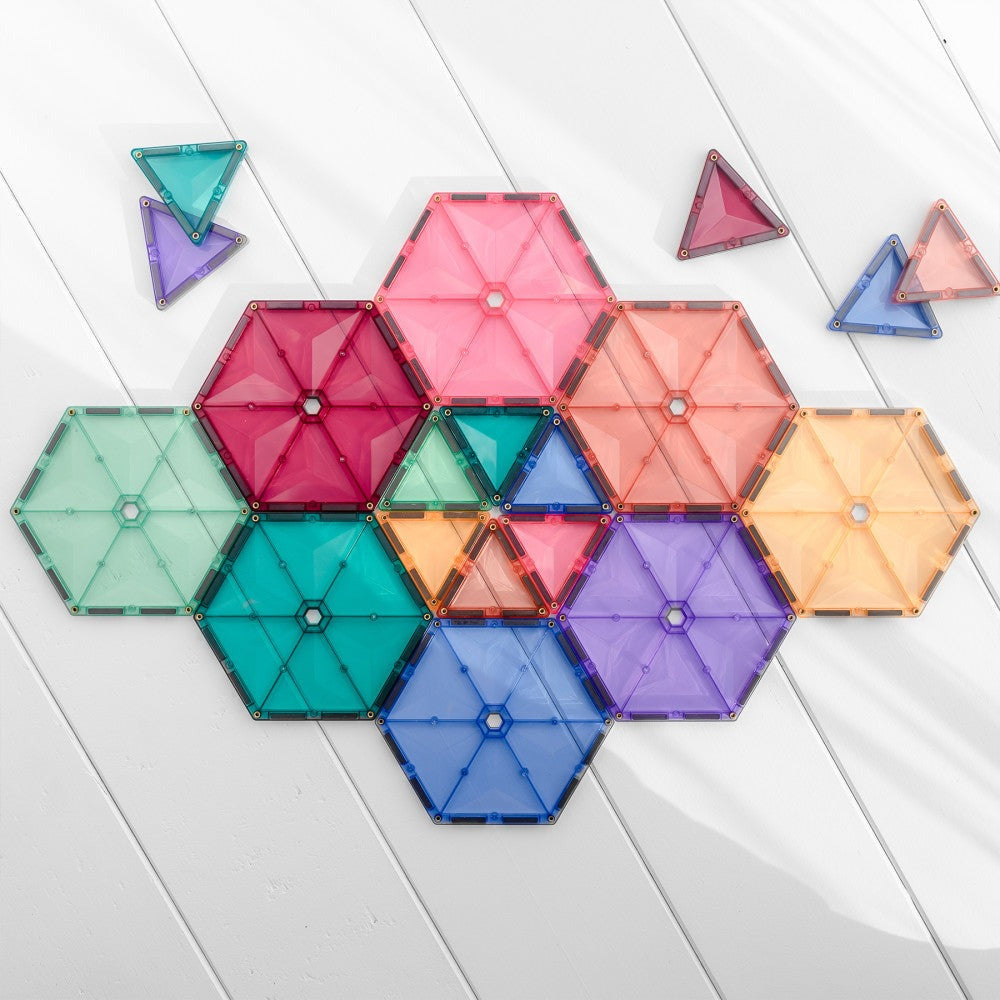 Connetix Pastel Geometry Magnetic Tiles Set - 40 Pieces