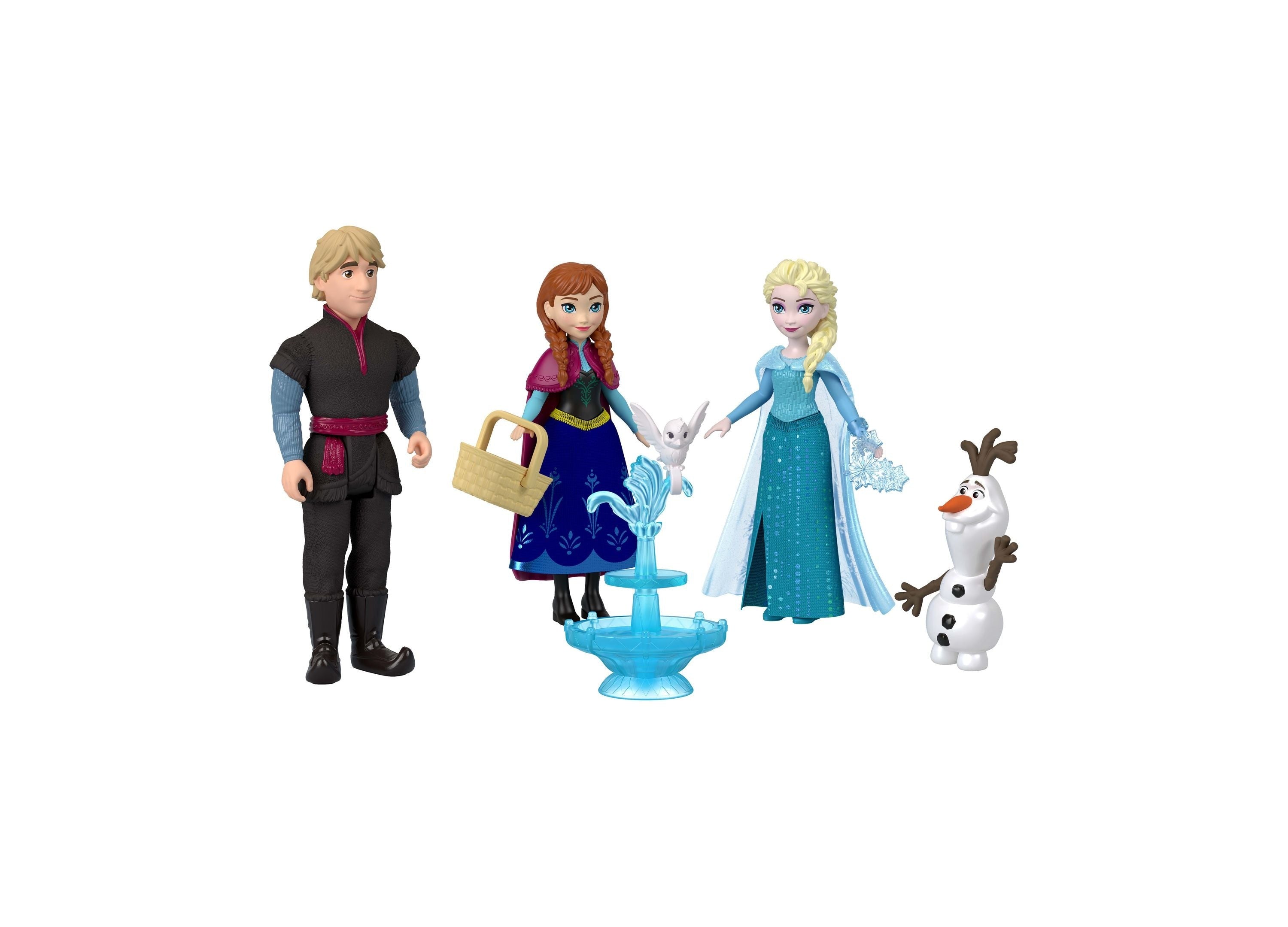 Disney Frozen Anna and Elsa Character Set with Kristoff and Olaf