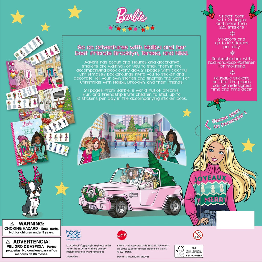 Barbie Sticker Book Advent Calendar - 24-Door Display Stand