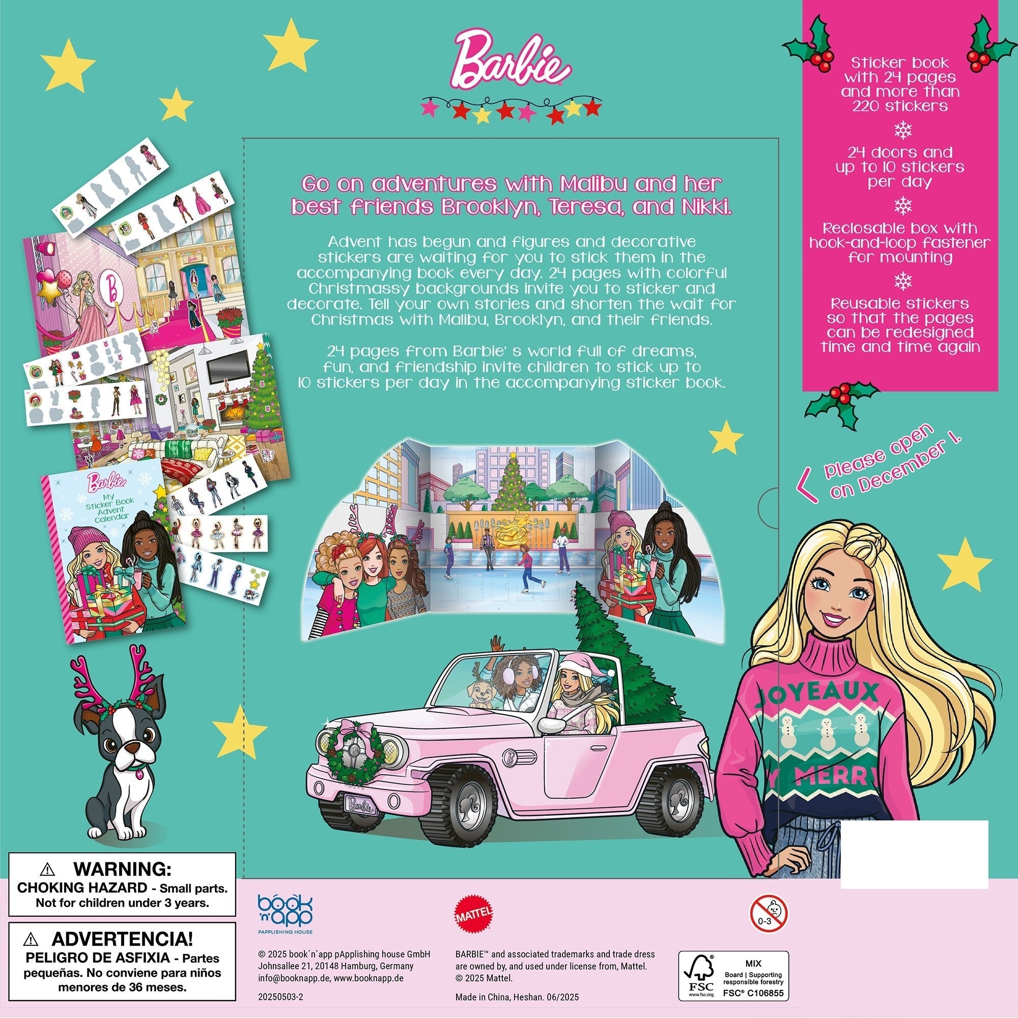 Barbie Sticker Book Advent Calendar - 24-Door Display Stand