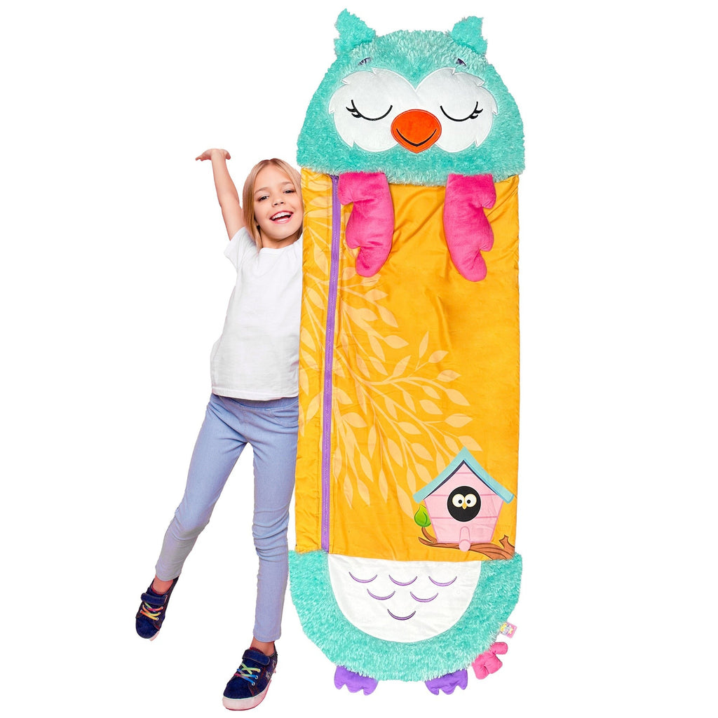 Happy Nappers Green Owl 2-in-1 Pillow & Sleepy Sack Plush, Large 66x30