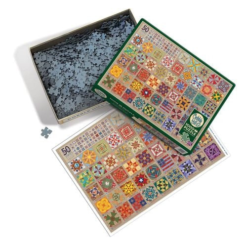 Cobble Hill 50 States Quilt Blocks Jigsaw Puzzle - 1000 pc