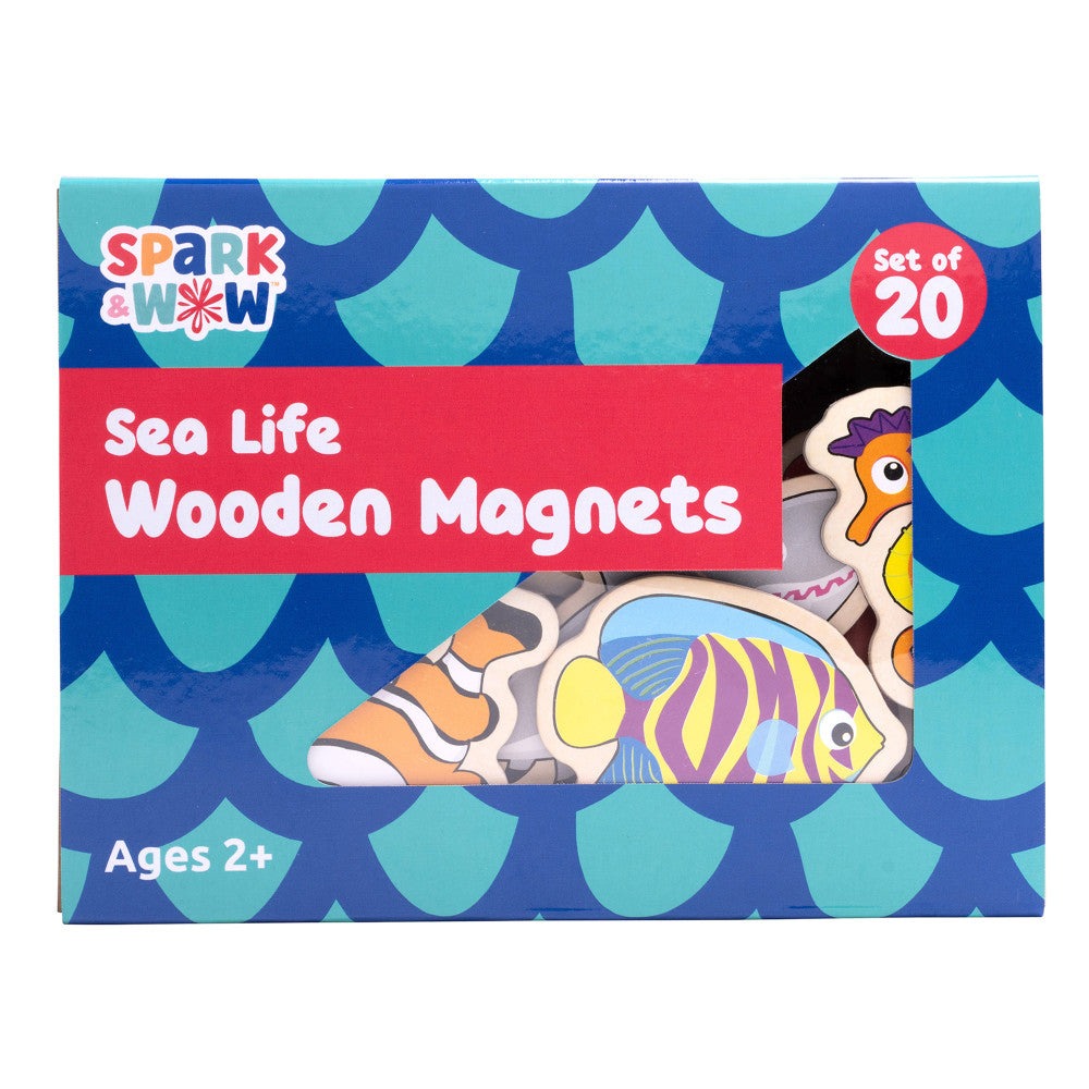 Spark & Wow Wooden Magnets - Sea Life Exploration Set - 20 Pieces