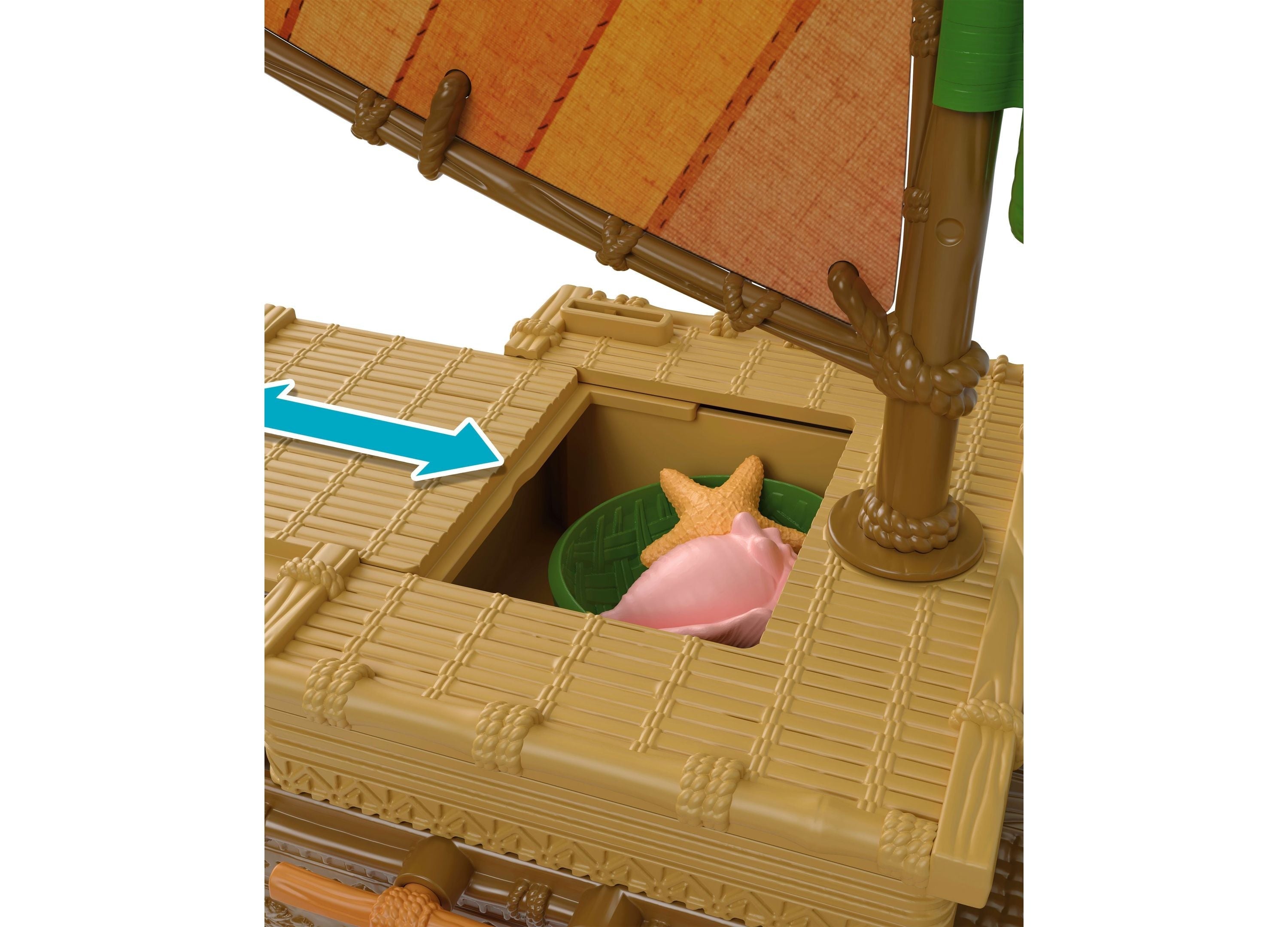 Disney Princess Moana Ocean Voyager Canoe Playset, Floating Boat, Fashion Doll Playset