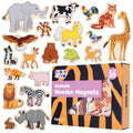 Spark & Wow Colorful Wooden Animal Magnets - Set of 20