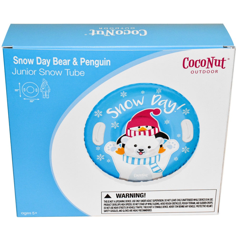 CocoNut Outdoor Inflatable Snow Day Bear & Penguin 32" Junior Snow Tube