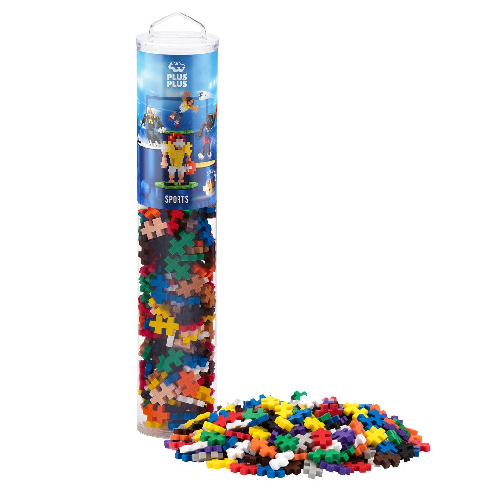 Plus-Plus Sports Mix Instructed Play Tube, 240 Pieces for Kids Ages 5+