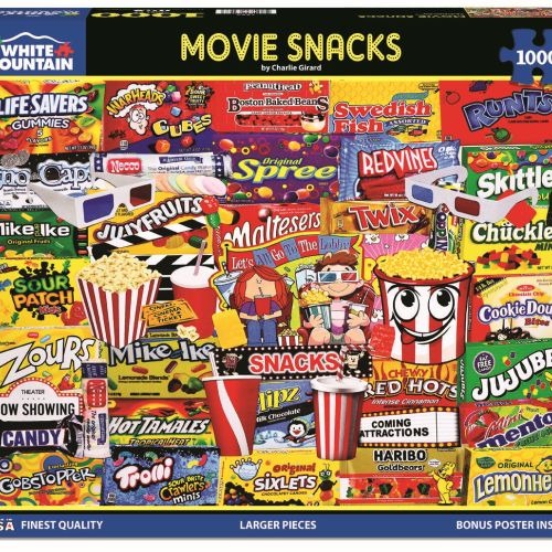 White Mountain Movie Snacks Collage Jigsaw Puzzle - 1000 pc