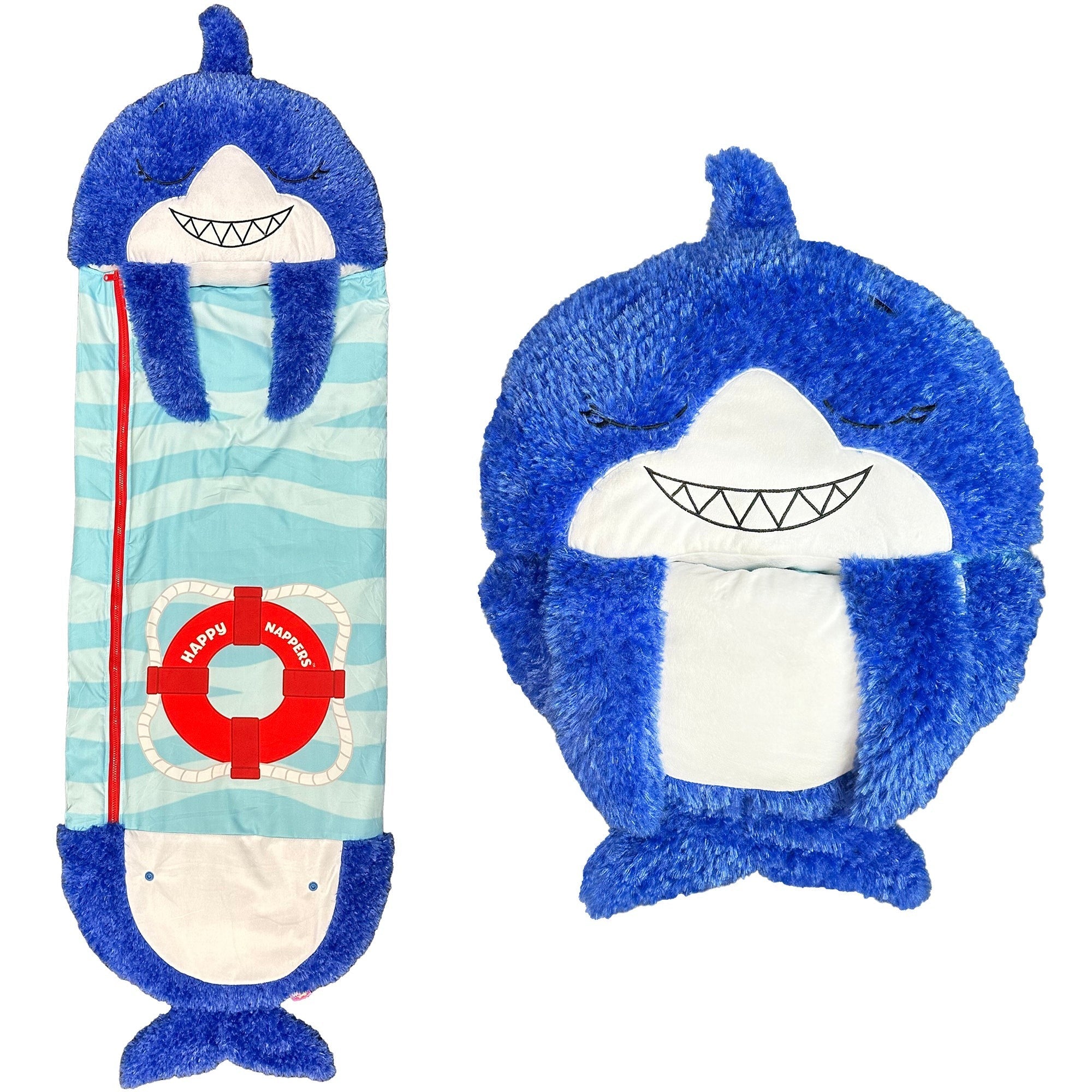 Happy Nappers Blue Shark Pillow & Sleepy Sack, 54-Inch Plush