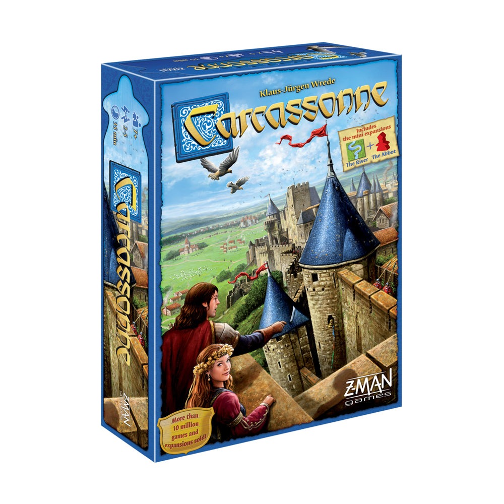 Carcassonne Strategy Board Game with The River and The Abbot Expansions