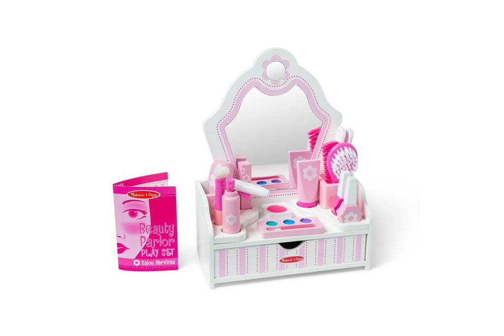 Melissa & Doug Beauty Salon Play Set With Wooden Vanity And Mirror