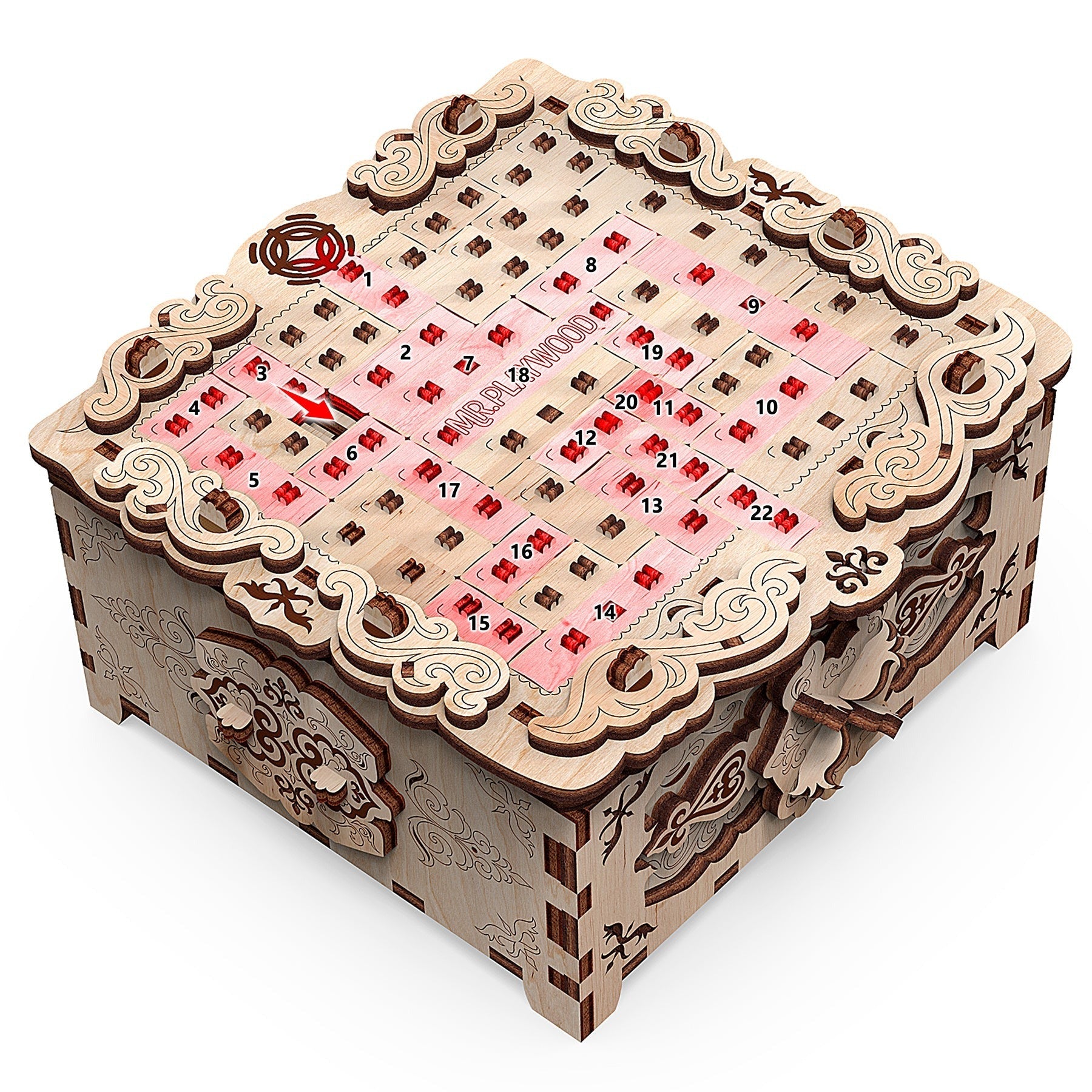 Mr.PLAYWOOD Secret Box Floral Fantasy 3D Wooden STEM Puzzle