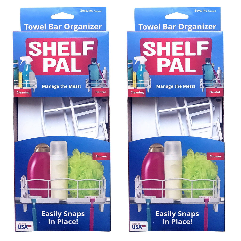Zoya Shelf Pal Snap-On Bath Storage, 2 Pack
