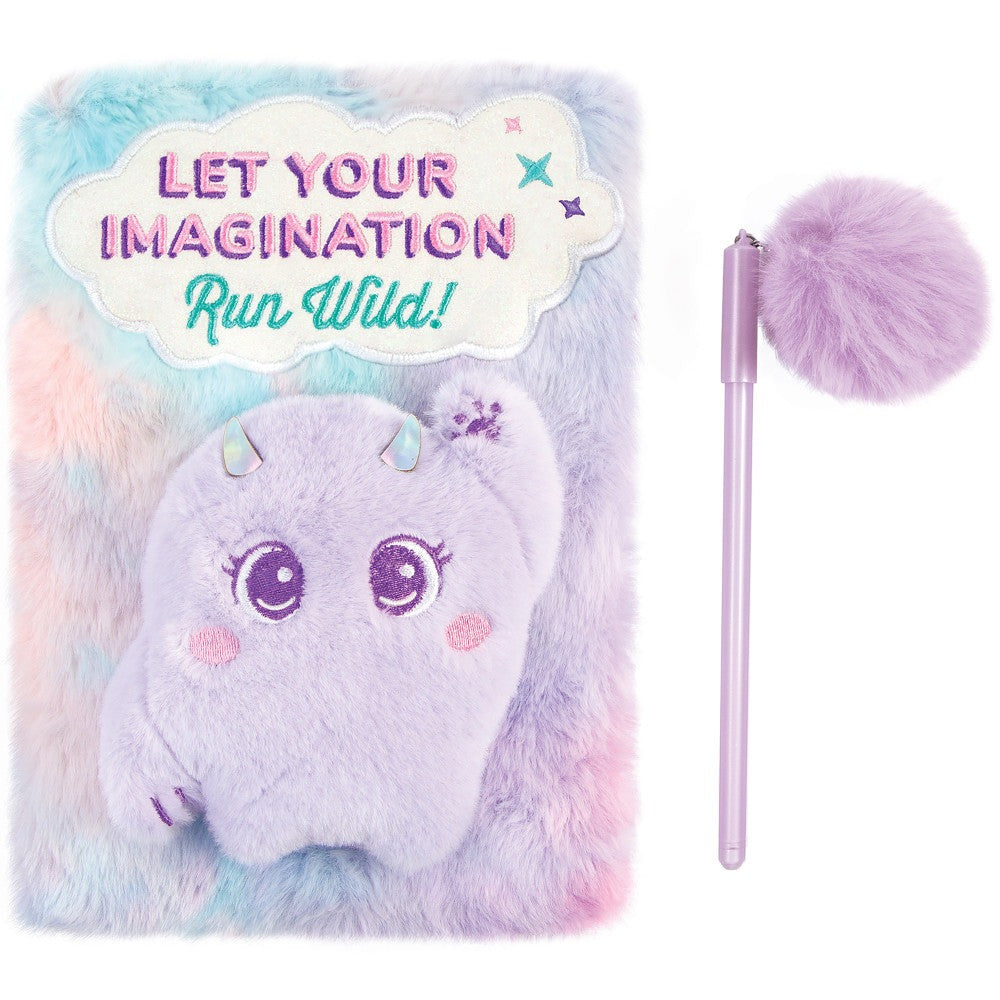 3C4G Imagination Land Wild Style Plush Journal & Pen - Fuzzy Friend - 192 Pages