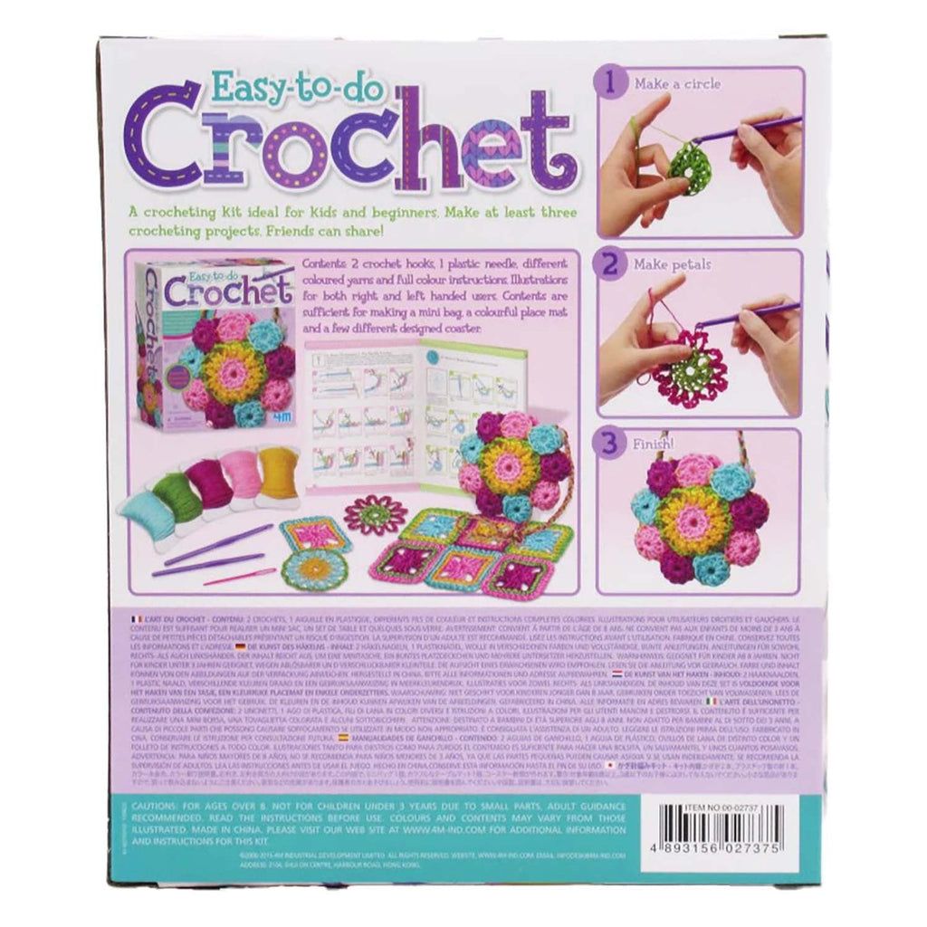4M Easy-To-Do Crochet Starter Kit With Hooks, Yarn And Instructions