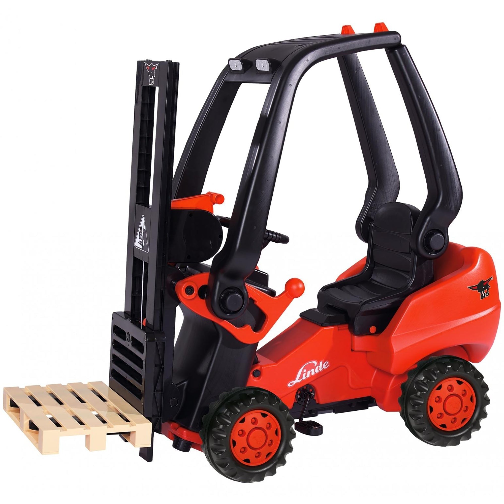 BIG Linde Forklift Pedal-Powered Ride-On With Working Lift
