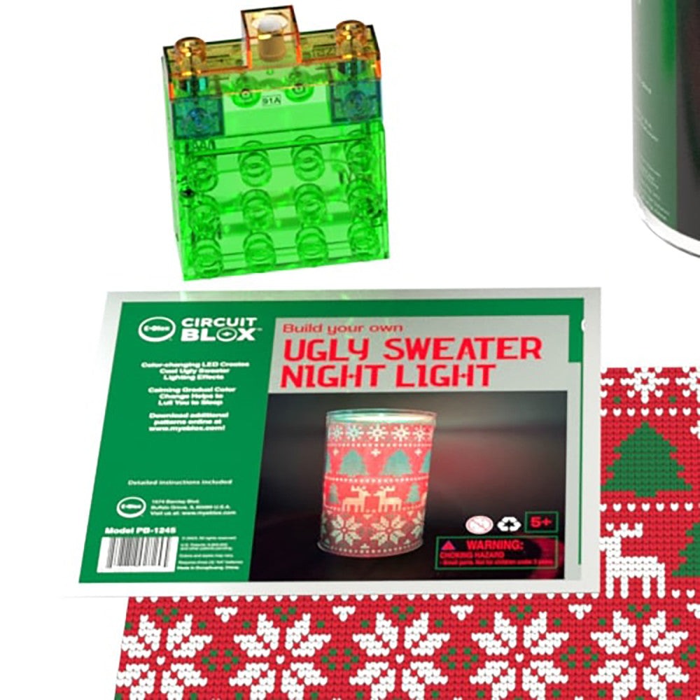 E-Blox Power Blox Ugly Sweater DIY Night Light Kit, Ages 5+