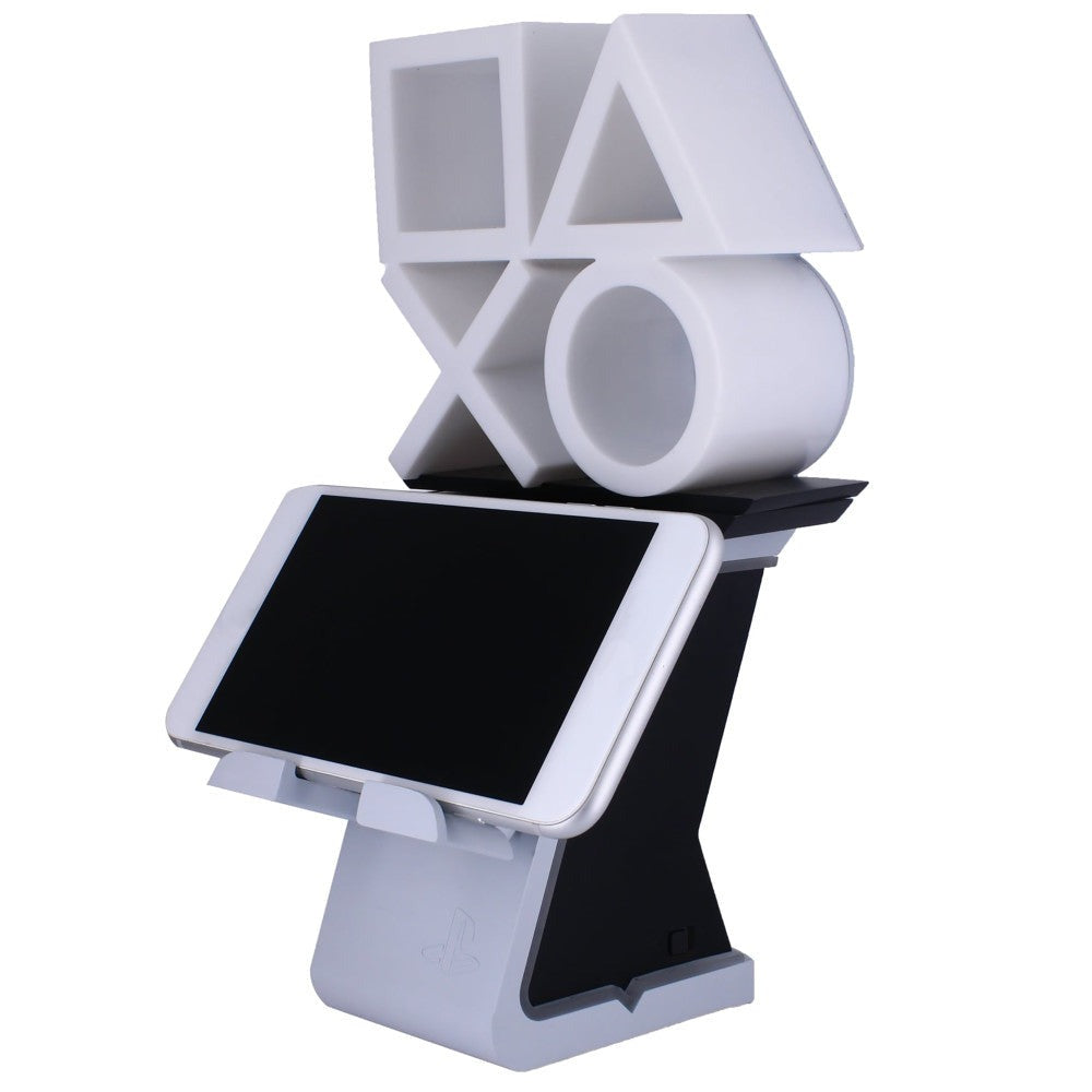 Cable Guys LED IKONS PlayStation Logo - White & Blue - Controller and Phone Holder