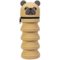 Retractable Pug Pencil Case With Silicone Design