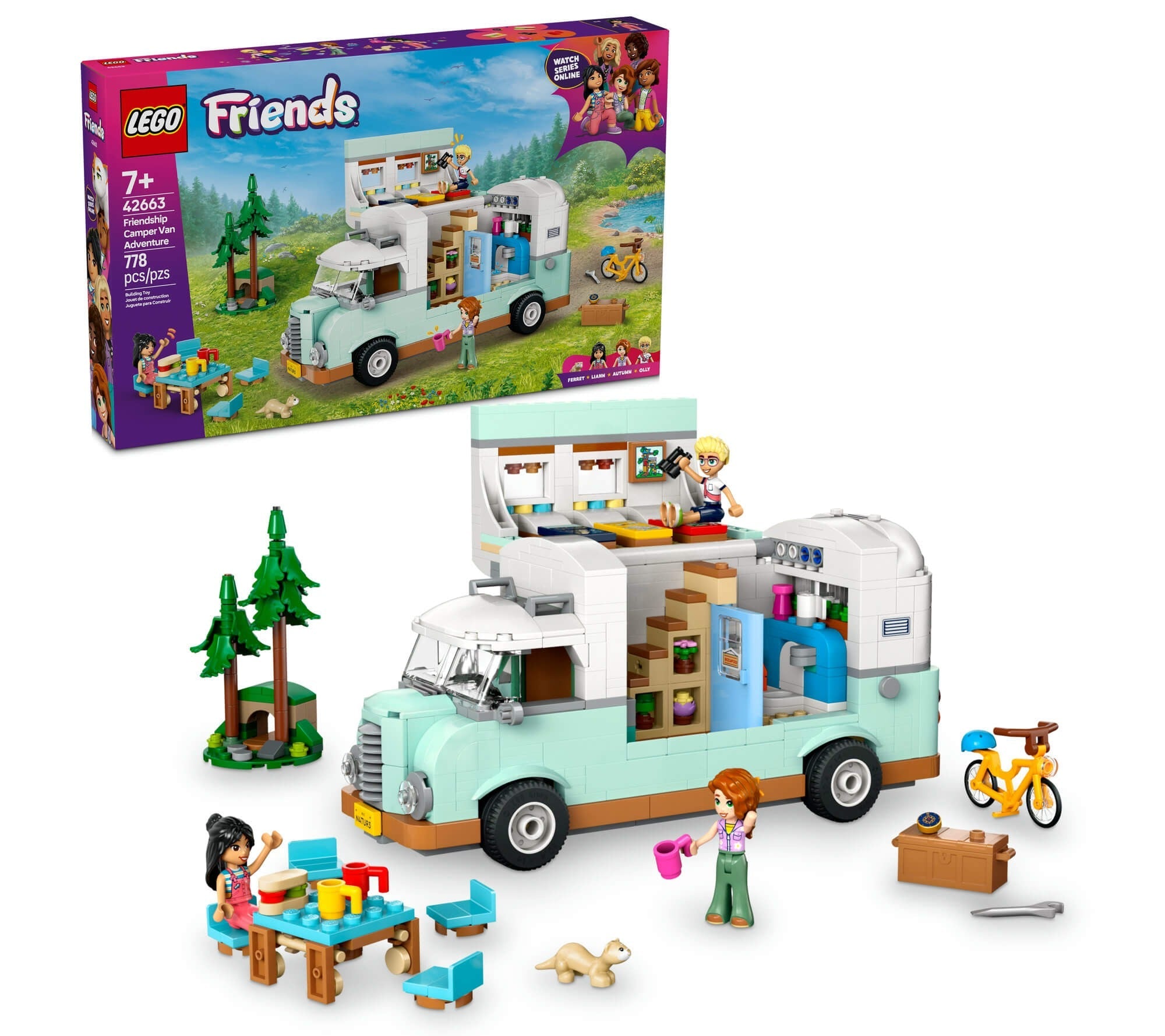 LEGO Friends 778-Piece Friendship Camper Van Building Set - Adventure Role-Play 42663