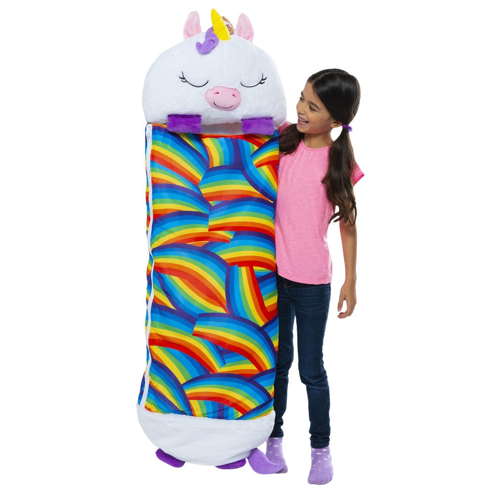 Happy Nappers White Unicorn 54 inch Pillow & Sleepy Sack - Kids 3+