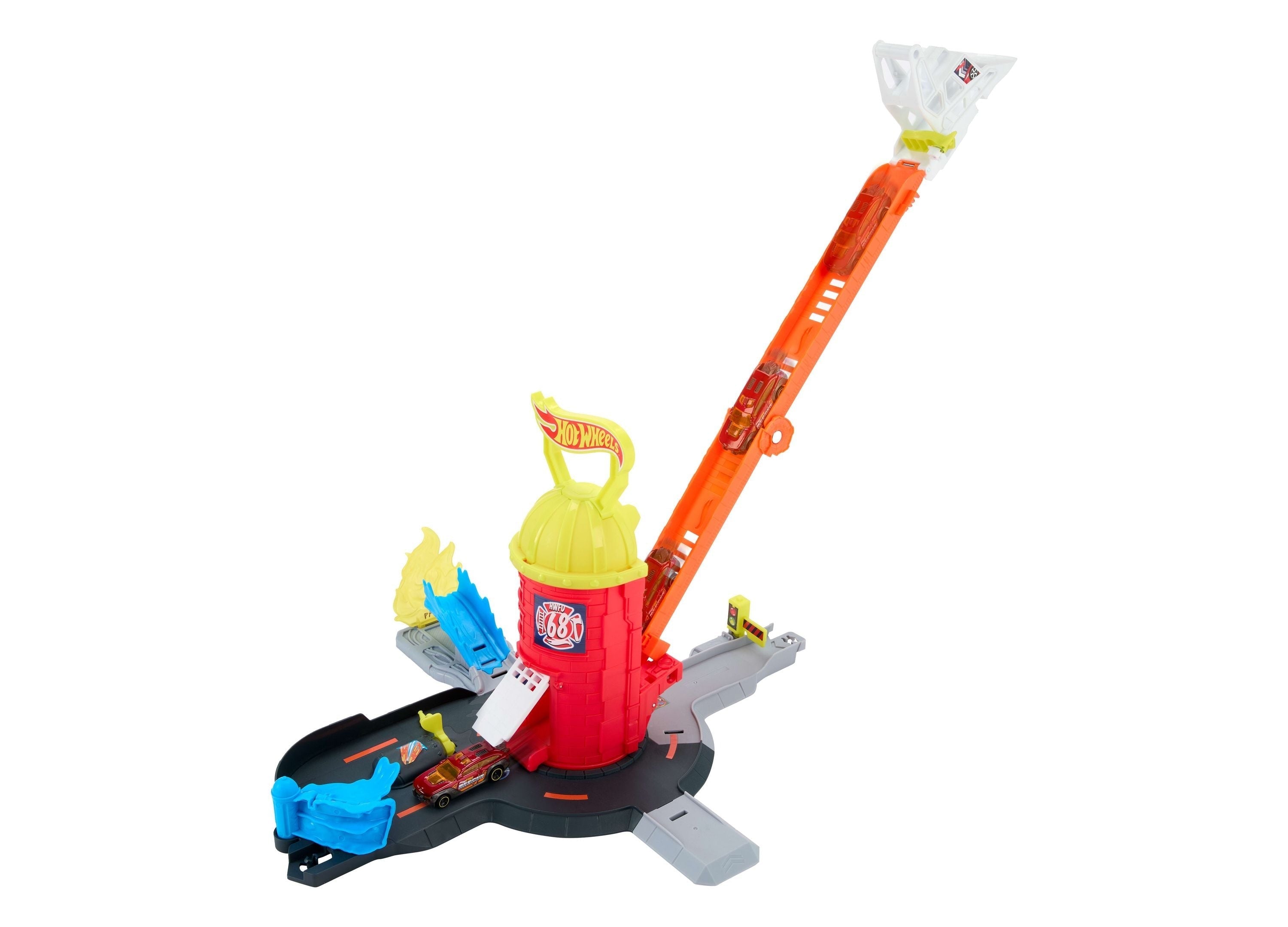 Hot Wheels City Super Fire Station Rescue Playset With 360-Degree Rotation