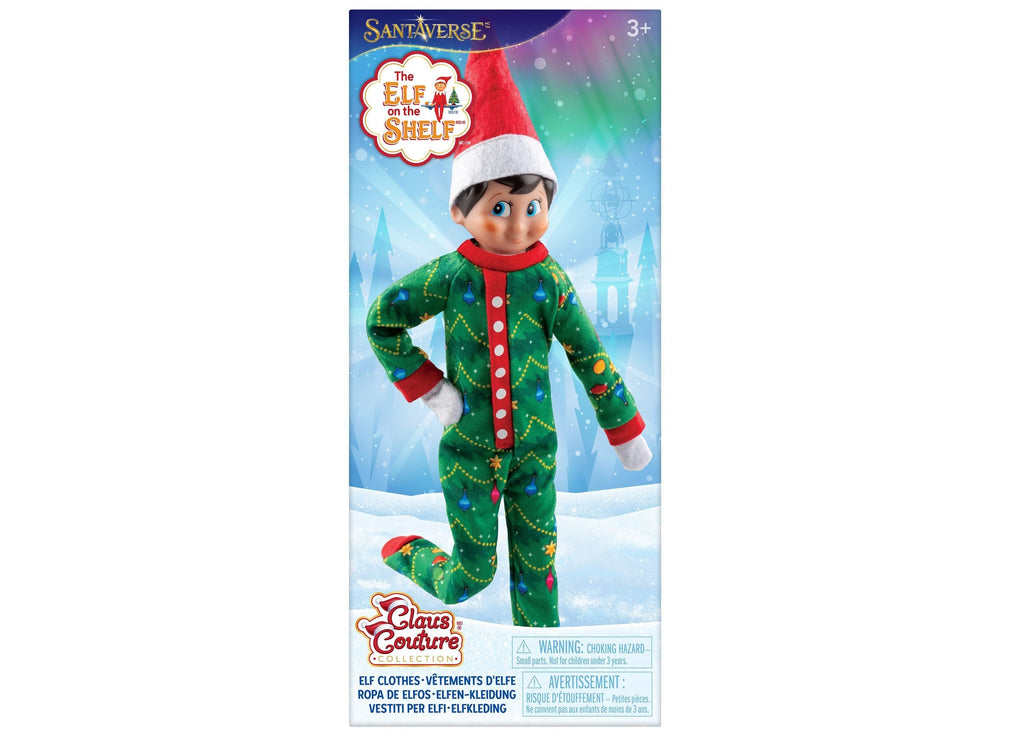 Elf On The Shelf Claus Couture Goodnight Sleep Bright Christmas Tree Onesie Pajamas