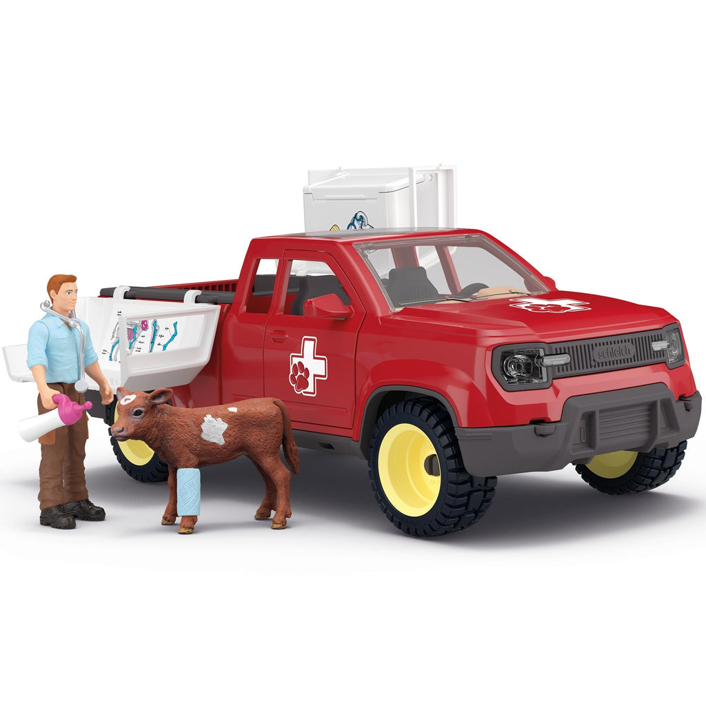 Schleich Farm World Veterinarian Pick-Up Truck 29-Piece Playset