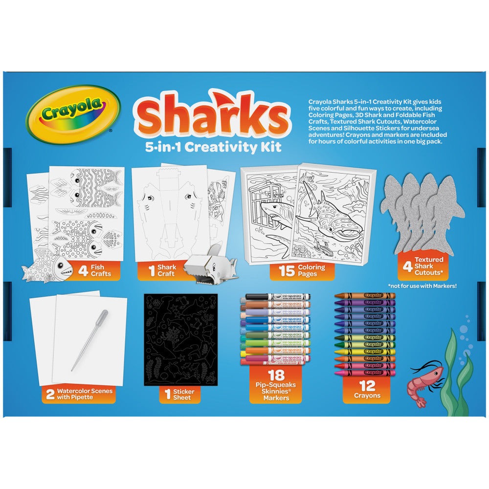 Crayola Sharks 5-in-1 Creativity Kit - Arts and Crafts Set
