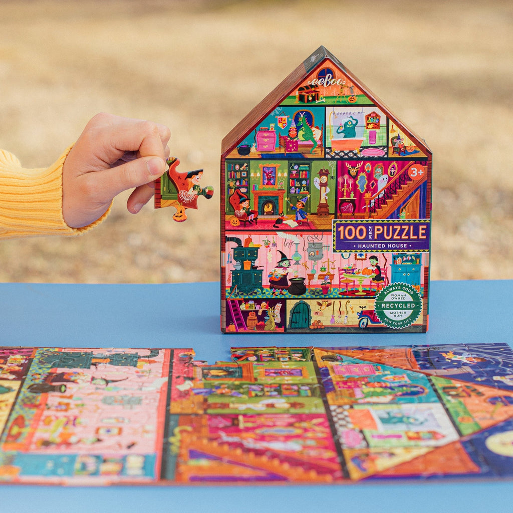 eeBoo Haunted House 100-Piece Rectangular Jigsaw Puzzle