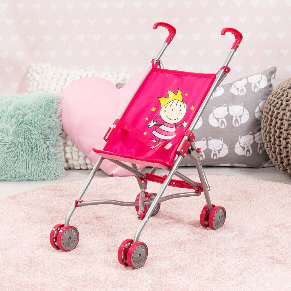 Bayer Design Princess Doll Buggy - Hot Pink, For Dolls Up To 18", Ideal for Kids Aged 3+
