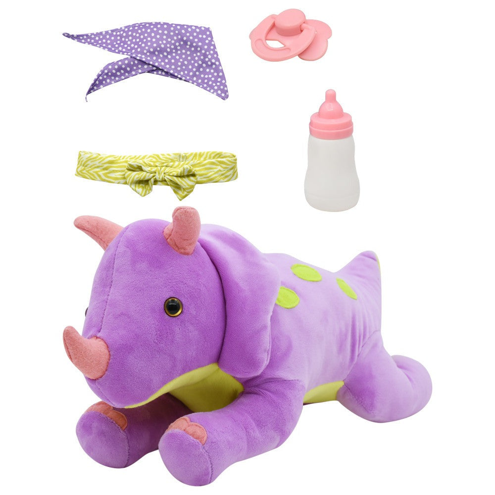 Little Darlings: Hop On Baby & Plush Dino - 15" Baby Doll with Dinosaur Friend